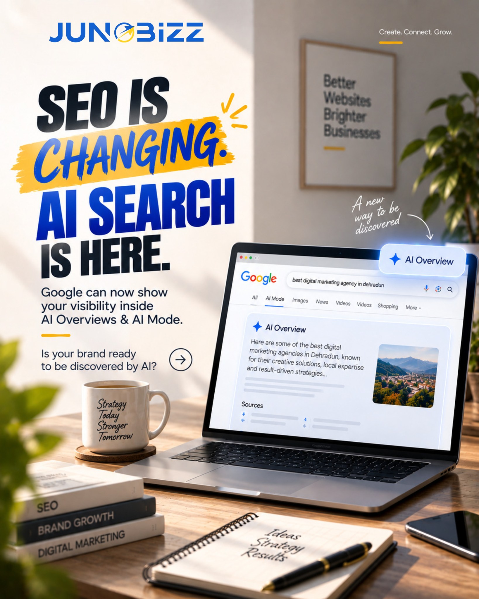 Search is changing—and SEO is evolving with it.With Google’s AI Overviews and AI Mode becoming part of the search experience, brands need to think beyond traditional rankings and focus on being visible, relevant, and worth recommending by AI. Is your brand ready for the next era of search?#AISEO #SEO #JunoBizz