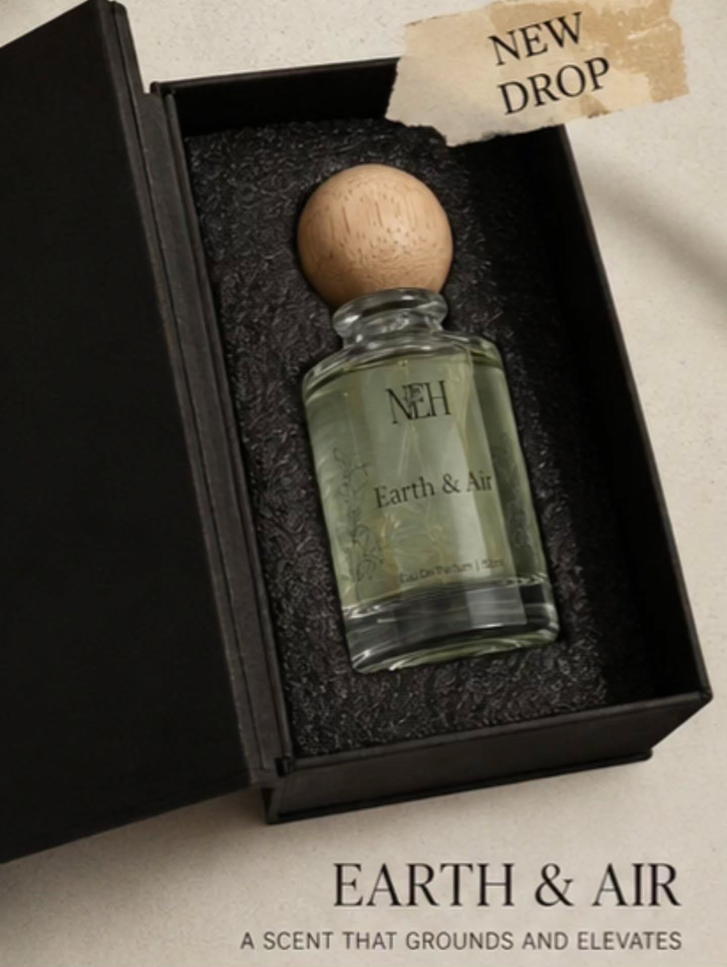 Earth, in its depth. Air, in its freedom.🌿 Grounded. Fresh. Quietly magnetic. A scent that feels like coming back to yourself.Earth & Air — Neh Fine Fragrances. 🤍#NehFineFragrances #EarthAndAir #FineFragrance #PerfumeOfTheDay #FragranceNotes